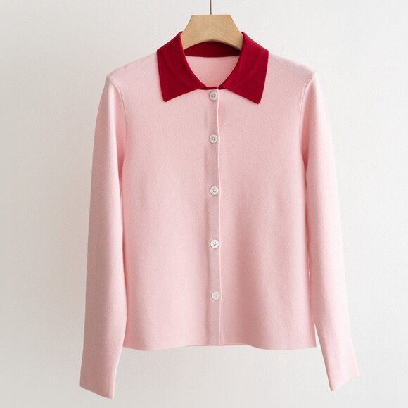 Self-Portrait Women's Red Wool Cardigan - Picture 2 of 9